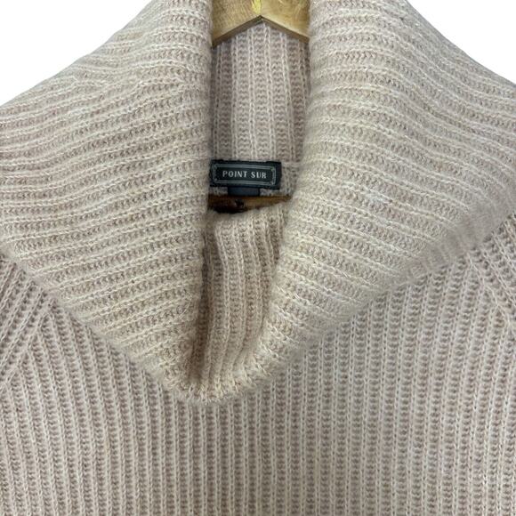 J Crew Point Sur Sweater Womens Medium Peach Turtleneck Ribbed Chunky Cozy - Picture 2 of 10